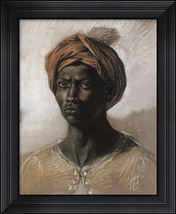 Framed Bust of a Black Man Wearing a Turban, 1826 Print