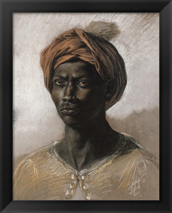 Framed Bust of a Black Man Wearing a Turban, 1826 Print