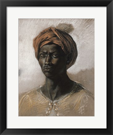 Framed Bust of a Black Man Wearing a Turban, 1826 Print