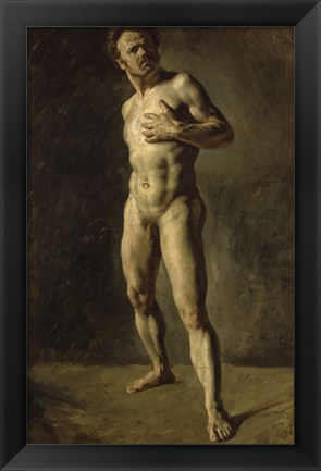 Framed Study of a Male Nude Print