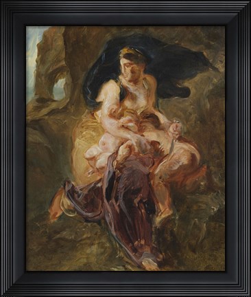 Framed Medea about to Kill her Children Print