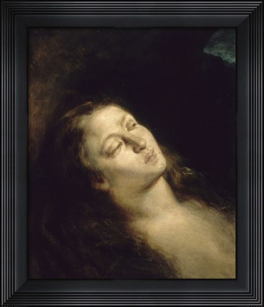 Framed Magdalen in the Wilderness, 1845 Print