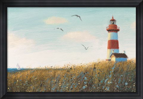 Framed Seaside View I Print