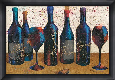 Framed Wine Splash Light I Print