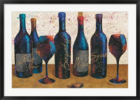 Framed Wine Splash Light I Print