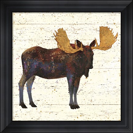 Framed Golden Nature I Print