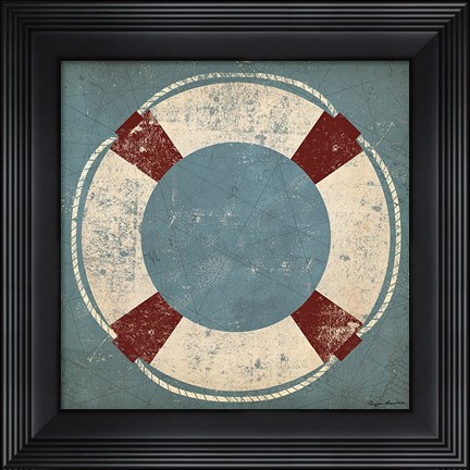 Framed Nautical Buoy Blue Print