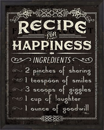 Framed Life Recipes IV Print