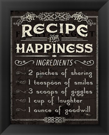 Framed Life Recipes IV Print