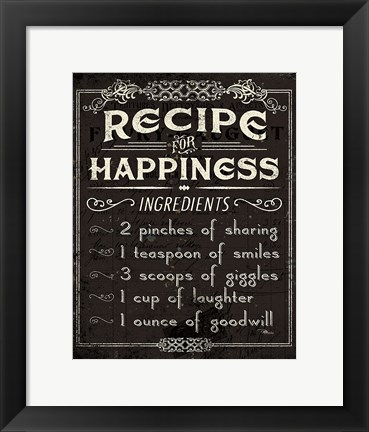 Framed Life Recipes IV Print