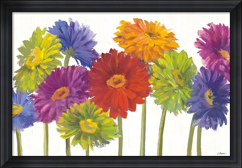 Framed Colorful Gerbera Daisies Print