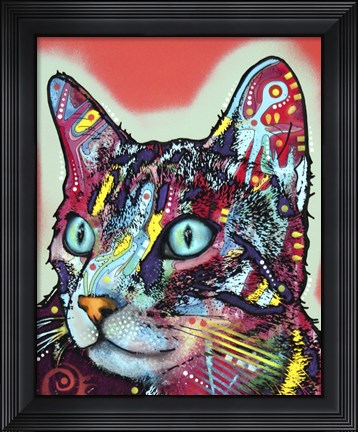 Framed Curious Cat Print