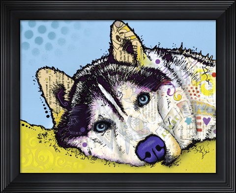 Framed Siberian Husky 2 Print