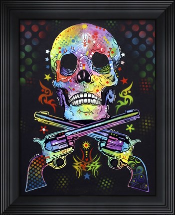 Framed Skull &amp; Guns Print