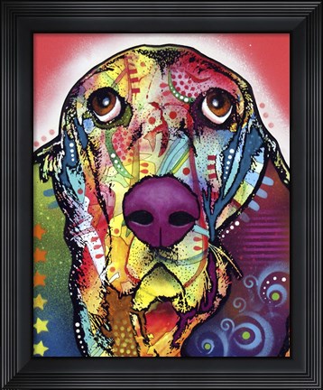 Framed Basset 1 Print