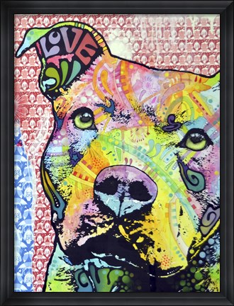 Framed Thoughtful Pit Bull This Years Love 2013 Part 1 Print