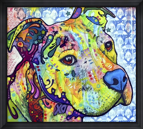 Framed Thoughtful Pit Bull This Years Love 2013 Part 2 Print