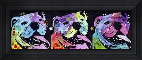 Framed 3 Bulldogs Print