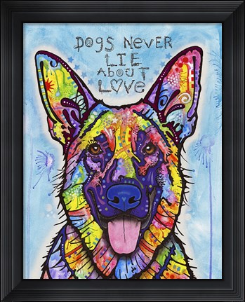 Framed Dogs Never Lie Print