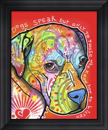 Framed Dogs Speak Print