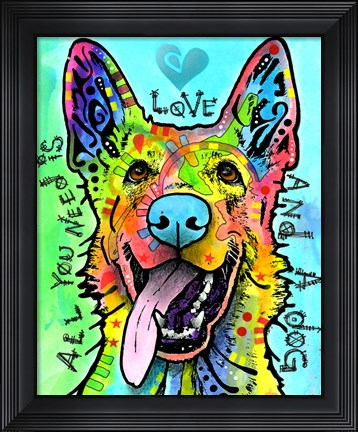 Framed Love And A Dog Print