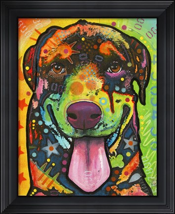 Framed Rottie Pup Print