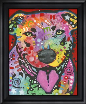 Framed Dog On Red Print