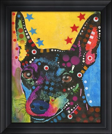 Framed Little Dog, Big Ears Print