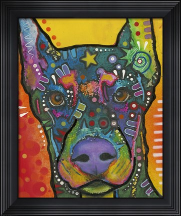 Framed Dashing Doberman Print