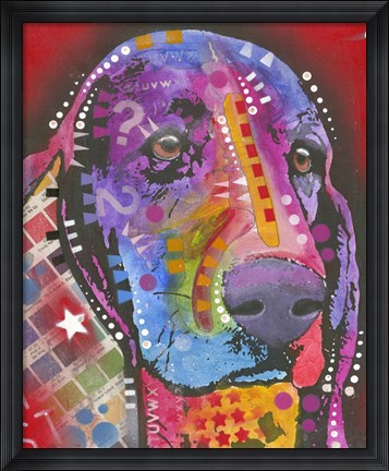 Framed Dog in Purple Print