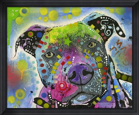 Framed Colorful Pit Bull Print