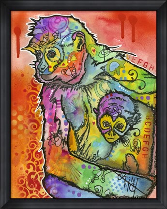 Framed Monkey 1 Print
