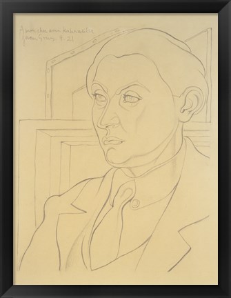 Framed Portrait of Daniel-Henry Kahnweiler, 1921 Print