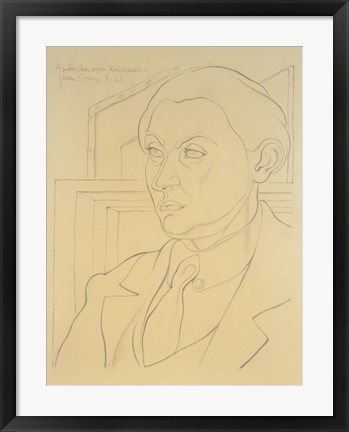 Framed Portrait of Daniel-Henry Kahnweiler, 1921 Print