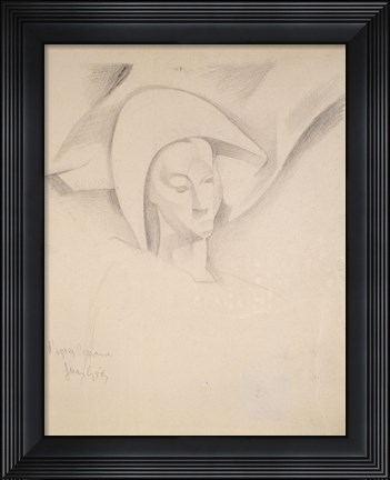 Framed After Cezanne, Head of a Harlequin, 1916 Print