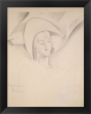 Framed After Cezanne, Head of a Harlequin, 1916 Print