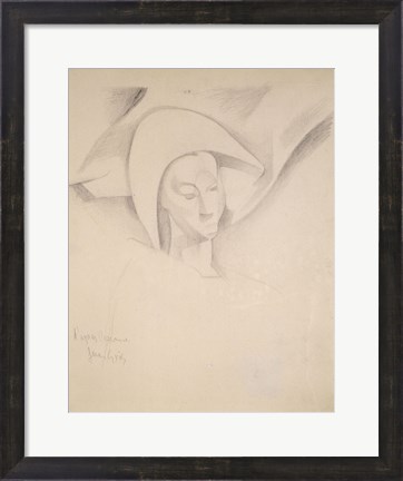 Framed After Cezanne, Head of a Harlequin, 1916 Print