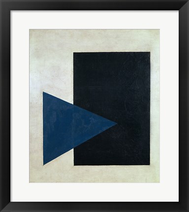 Framed Black Square, Blue Triangle, 1915 Print