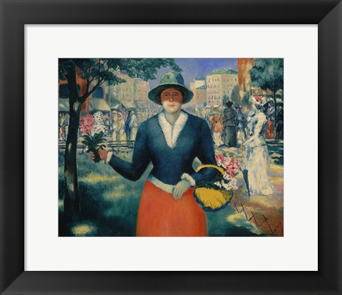 Framed flower Seller, Late 1920s Print