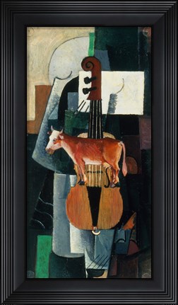 Framed Bull and Violin, 1903 Print