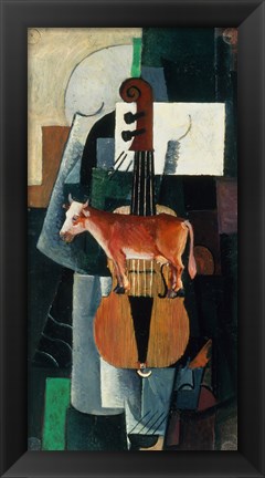 Framed Bull and Violin, 1903 Print