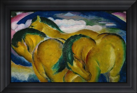 Framed Small Yellow Horses, 1912 Print