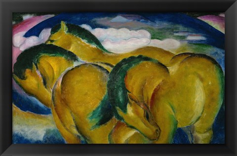 Framed Small Yellow Horses, 1912 Print