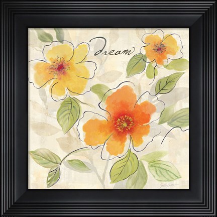 Framed Bright Yellow Garden Trio I Print
