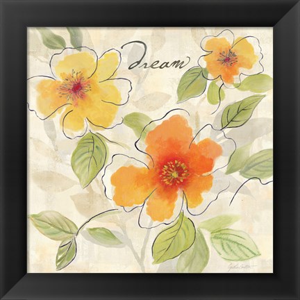 Framed Bright Yellow Garden Trio I Print