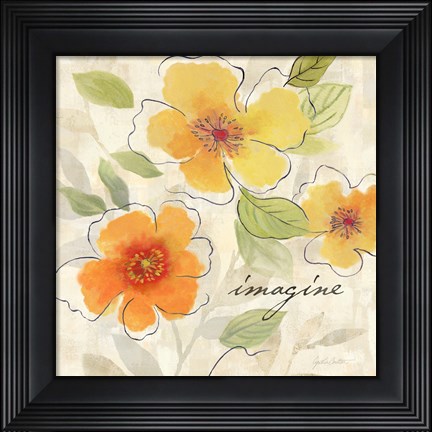 Framed Bright Yellow Garden Trio III Print