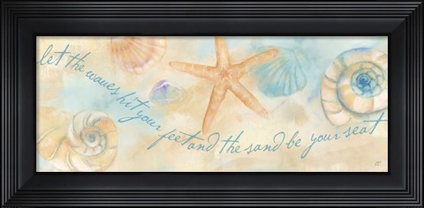 Framed Watercolor Shell Sentiment Panel I Print
