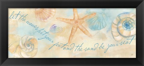 Framed Watercolor Shell Sentiment Panel I Print