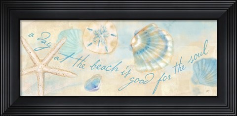 Framed Watercolor Shell Sentiment Panel II Print