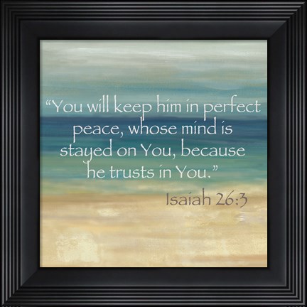 Framed Navy Blue Horizons Scripture I Print